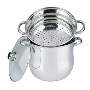 Haussmann H&eacute;ritage&reg; - Couscoussier/Cuit Vapeur/Faitout 3 en 1 - Qualit&eacute; Acier Inox - (8L/&Oslash;22cm)- Couvercle en Verre- Tous Feux dont induction-HM-0827-8L (sunnykitchen, neuf)