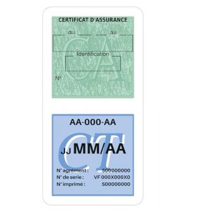 HADEXIA Porte Vignette Assurance Pare Brise Voiture Neutre | Double &Eacute;tui Pochette Adh&eacute;sive Autocollant Sticker Blanc (Digital Sticker, neuf)