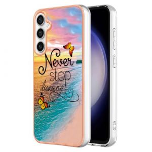 SEAHAI Coque pour Samsung Galaxy A16 5G/4G, Ultra Mince Élégant en Silicone Souple Motifs Colorés Coque Brillante Antichoc, TPU Gel Etui Résistant - Papillon rêve (Liner-EU, neuf)