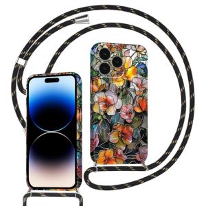 Xylota Coque pour iPhone 16 Pro Max avec Cordon, Aesthetic Fleur Automne Motif Etui avec R&eacute;glable Collier Corde, Souple Silicone Protection Antichoc Housse Case pour iPhone 16 Pro Max 6,9'', Color&eacute; (AMCREST HOLDINGS, neuf)