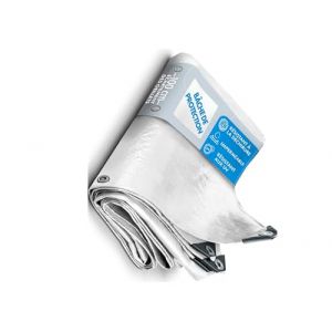 etm - B&acirc;che imperm&eacute;able avec oeillet - B&acirc;che de Protection Usage ext&eacute;rieur int&eacute;rieur - B&acirc;che &eacute;tanche, r&eacute;sistante aux UV pour Bateaux Chantiers travaux - Epaisse densit&eacute; 140 g/m&sup2;, Blanc 8x12 m (Velvet Trading, neuf)