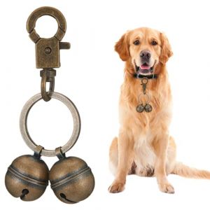 clochette chien, grelot chien, clochette chien chasse, cloches en m&eacute;tal pour chien et chat, avec fermoir mousqueton pivotant, clochette extra forte pour collier, accessoire pour animaux de compagnie (DINODANUBE TRADING, neuf)