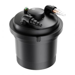 Wiltec CPF-280 Filtre de Bassin à Pression avec stérilisation UV - 380 x 380 x 420 mm - 11 W/étang 8000 l Max. / réservoir 20 l - Filtration Eau à Grand débit (Wiltec Wildanger Technik GmbH, neuf)