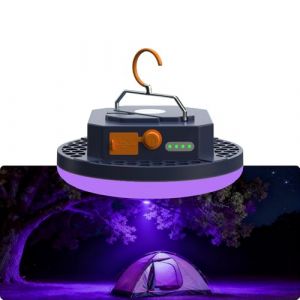 Lanterne de Camping Portable 9900mAh Avec Lampe Torche UV LED, 2000LM Tente Lampe Rechargeable, pour D&eacute;tecter des Taches sur les V&ecirc;tements/Moquettes/Tapis/Traces d&rsquo;Urine Animal (Iodoo-EU, neuf)