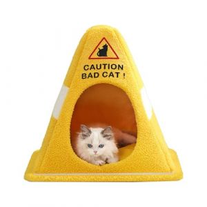 BommFu Panier pour Chat | Maisonette Confortable en Forme De Bloc | Maison Tente Nid Douillet en Peluche pour Animal Domestique,pour S&eacute;jour Maison Appartement (adjusu, neuf)