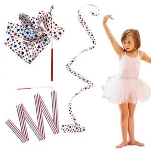 2 Pi&egrave;ces Ruban Danse, 2m Rubans Danse Scintillant Ruban de Gymnastique pour Gymnastique et Danse Artistique, Parfait pour Les Enfants et Cadeaux d'anniversaire (UAB WSVLKE LT, neuf)