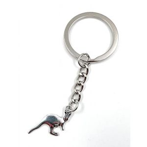Onwomania Porte-clés Porte-clés Pendentif Kangourou Métal en Métal Argenté Animal Australia Pendant (Onwomania®, neuf)