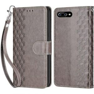 Coque pour iPhone 7 Plus/iPhone 8 Plus, Housse Etui Portefeuille Cuir Multifonction, Fermeture Magn&eacute;tique &agrave; Clapet Anti-Choc Compatible avec Coque iPhone 7 Plus Book - Gris (KENHONER, neuf)