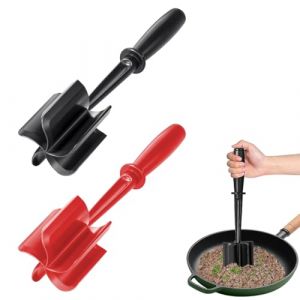 2 Pi&egrave;ces Hachoir &agrave; Viande, ustensile de hachoir &agrave; viande Manuel hach&eacute;e, broyeur r&eacute;sistant &agrave; chaleur et hachoir &agrave; m&eacute;lange pour Presse Steak Hach&eacute; viande de hamburger, boeuf hach&eacute;, dinde (DINODANUBE TRADING, neuf)