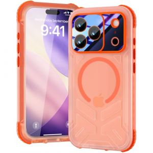 Beeasy Magn&eacute;tique Coque pour iPhone 17 Pro Max &Eacute;tanche Antichoc - Compatible MagSafe, Protection IP68 Waterproof 360 Int&eacute;grale Antichoc, Protection &Eacute;cran & Cam&eacute;ra Int&eacute;gr&eacute;e Double Case, 6.9&rdquo; Orange (iBeeasy, neuf)