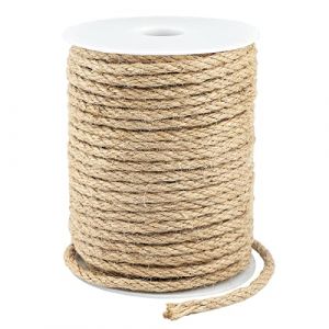 KINGLAKE 6mm Ficelle de Jute,30M Corde de Chanvre,Rouleau Corde Decoratio,Naturelle Corde Jute,pour Emballage Cadeau, Jardin, Fait Main,Décoration d'intérieur (JH Gardening, neuf)