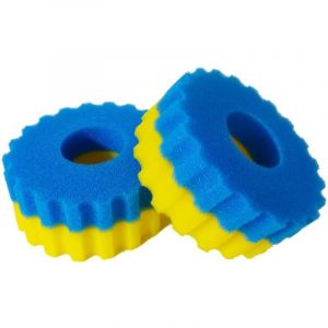 CPF-2500 / CPA-2500 / GPF-2500 mousse filtrante bassin – Mousse filtrante pour filtre bassin, Médias filtrants de remplacement (2 x Bleu Grossier & 2 x Jaune Fin, Ø 230 mm) (kychenBase, neuf)