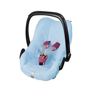 ByBoom - Housse d'été Universelle en 100% Coton, pour nacelle bébé, siège Auto, par Exemple Maxi COSI CabrioFix, City, Pebble; Conçu en Allemagne, fabriqué en UE, Couleur: Bleu Clair (Babyundmehr Germany, neuf)