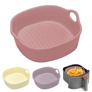 Plat &agrave; gratin rond en c&eacute;ramique pour friteuse &agrave; air chaud 18,5 x 16,5 x 5,5 cm, plat &agrave; lasagnes, plat &agrave; lasagnes, moule rond &eacute;maill&eacute; multicolore pour lasagnes, frites, soupe (rose) (lovehomevp, neuf)