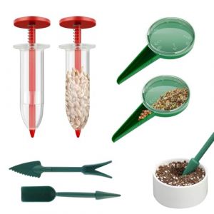 Semoir à Plantes,10 x 3cm Distributeur De Graines Set,Semoir Planteur Jardin,Mini Semoir Semences,ensemble de distributeur de semoir pour Petites Graines, Planter, Légumes, Fleurs (Ensemble de 6) (MUMUEU, neuf)