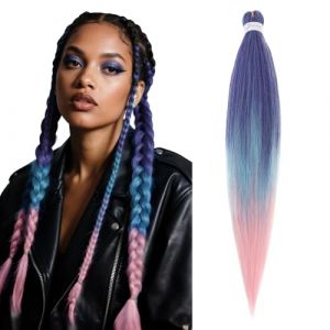 S-noilite EZ Braids Extensions de cheveux pré-étirées faciles à tresser pour crochet Box Twist Braids Ombre Yaki synthétiques Réglage de l'eau chaude, 66cm 3 paquet 279g,Blond cendré à blond décoloré (EU Fancy Activestyle, neuf)