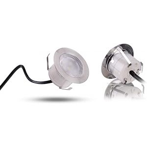 YZGWZLD Spot Led Encastrable Exterieur - Mini Spot Led Pour Terrasse Blanc Chaud Led Exterieur Terrasse Lampe IP67 Etanche, &Oslash;45mm 1W DC12V Pour Chemin Bois Piscine Escalier (YWLED, neuf)