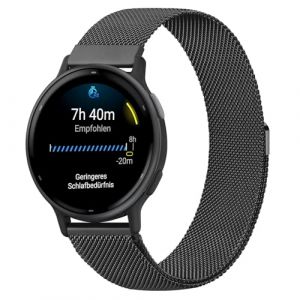 Mugust Bracelet pour Garmin Vivoactive 5/Garmin Vivoactive 3/Vivomove 3/HR/Luxe/Style pour homme et femme Bracelet de rechange en acier inoxydable maille m&eacute;tallique pour Garmin Forerunner 55/245/645 (GuangYingXC, neuf)