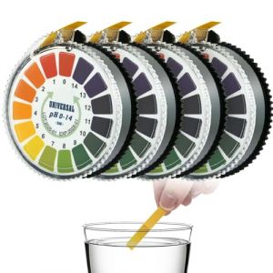 Yuio 4 Rouleau Papier pH, Mesure de pH Gamme Complète 0-14, Bandelette pH Universal, Test pH Aquarium, Bandelette pH Urinaire, Litmus Indicateur pour Eau Potable, Mesures Rapides(16,4 ft/Rouleau) (HuGuiWenHua, neuf)