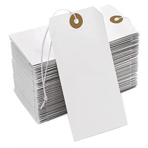 Sxdluzi ÉTiquette en Papier à Trou de Renfort avec AttachéE, 200 éTiquettes à Suspendre en Papier avec Corde éLastique AttachéE (dingweishiv, neuf)