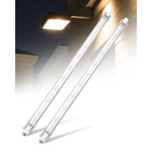 Lustaled Ampoule Halogene R7s 1500W, 254MM Ampoule Crayon Halog&egrave;ne Dimmable Blanc Chaud 3000K J254 Lineaire Ampoule Tube Projecteur pour l&rsquo;&eacute;clairage de paysage, S&eacute;curit&eacute;, Lampadaire, Publicit&eacute;(2PCS (Lustaled-EU, neuf)