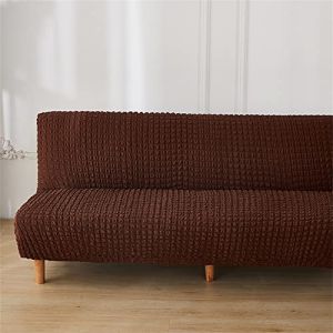 Surwin Housse de Canapé sans Accoudoir élastique Canapé 2/3 Places, Seersucker Housse de Clic Clac Couverture de Canapé-lit Universel Tout Couvert Canapé Pliant Protecteur (Marron,2 Places) (Yiwin, neuf)