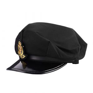 WRITWAA casquette marine casquette marinière couvre-chef de de pilote chapeau bleu casquette cosplay marin chapeau de déguisement chapeau d'amiral chapeau de en tissu (Saieli, neuf)