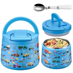 Itslife Boîte Alimentaire Isotherme, 420ml Thermos Alimentaire Chaud en Acier Inoxydable Enfant, Boite Isotherme Repas Chaud avec Cuillère, Lunch Box pour Picnic, Ecole et Bureau, Véhicule (Itslifeuk, neuf)