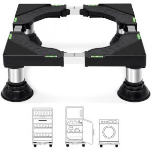 Duscdesp Socle pour lave-linge avec 4 pieds en acier solide, R&eacute;glable 40-65cm, socle pour mini r&eacute;frig&eacute;rateur Socle pour lave-linge s&eacute;choir lave-vaisselle, Noir (H&ouml;he 16-19 cm) (Duscdesp, neuf)