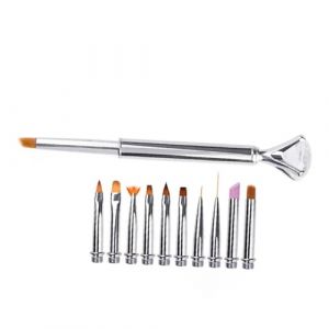 CALLARON 10 Pièces 1 Ensemble brosse à ongles dirigé conseil stylo Kit de manucure clou trousse de manucure outil de nail art brosses à ongles pour nail art manucure en gel (Raindrops On Roof, neuf)