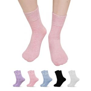 ZFSOCK Chaussettes Femme en Coton Peign&eacute;: Bord Doux Non Serr&eacute; Pointe Sans Couture Design Classique Basique &ndash;Chaussette de Sport Talon & Pointe Renforc&eacute;s &ndash; Pour &Eacute;tudiantes & Urbaines,35-38 Unie (ZFSOCK, neuf)