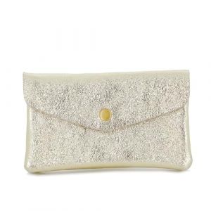 Double Tree Grand Portefeuille Porte-Monnaie Cartes Cuir Véritable Irisé Femme - Petit Pochette Multifonctionnel à Rabat - Grand Format Adapté Passeport Carte Grise - Pratique Léger - Doré (CROCOCHIC, neuf)