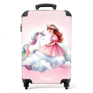 NoBoringSuitcases.com Valise Enfant Fille Cabine Rose, Bagages &agrave; Roulettes, 55x35x25cm (Licorne) (NoBoringSuitcases, neuf)