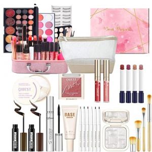 CHSEEO Kit de Maquillage Complet, Palette de Maquillage Cosm&eacute;tique Coffret Cadeau Maquillage Mallette avec Rouge &agrave; L&egrave;vres Fards &agrave; Paupi&egrave;res Pinceaux Poudre pour Yeux, L&egrave;vres et Visage #4 (ForHappinessMarketEU, neuf)