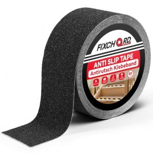 FIXCHORD Bande Antid&eacute;rapante adh&eacute;sive, 5mx50mm Ruban antid&eacute;rapant, int&eacute;rieur/ext&eacute;rieur, Bande Antid&eacute;rapante Escalier pour nez de marche, imperm&eacute;able, haute traction, grain 80, noir (HOMMAND EU, neuf)