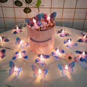 FANSU Guirlande Lumineuse Int&eacute;rieur USB, Guirlande Lumineuse LED Int&eacute;rieur Papillon Fairy Lights pour Decoration F&ecirc;te Mariage Anniversaire Chambre Maison No&euml;l Jardin (Violet,2 M/10 LED) (JINBO, neuf)