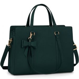NEWHEY Sac Cabas Femme Sac a Main Sac &agrave; Main Femme en PU Cuir Grande Capacit&eacute; Sac Ordinateur 15.6 Pouces Imperm&eacute;able Sac Fourre Tout Sac de Cours Lycee Bandoulieres Vert Fonc&eacute; (SZN EU, neuf)