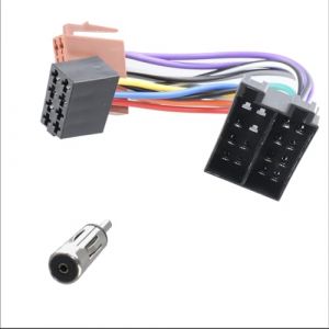 adaptateur d'autoradio avec antenne DIN, fiche ISO 16 broches vers prise ISO femelle, rallonge avec pince 45, adaptateur radio enfichable (XINSURANDZ, neuf)