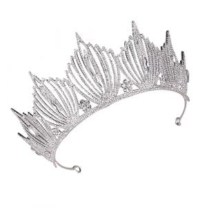 VALICLUD 1 Pi&egrave;ce Couronne de Baroque Accessoire &Eacute;l&eacute;gant pour F&ecirc;tes Base Argent&eacute;e (Cedongh, neuf)