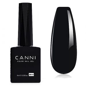 CANNI Gel Semi Permanent Vernis &agrave; Ongles noir Black Gel Polish Nail Gel UV Soak off Vernis Manucure (VENALISA, neuf)