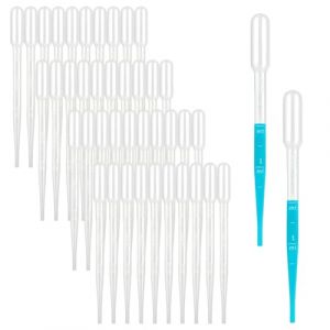 100 Pièces Pipette, 3 ML Pipette Plastique, Pipette Graduée, Pipette de Transfert en Plastique, Pipette Compte Goutte, Pipette Enfant, Pour Transfert D'huiles Essentielles, Parfums, Liquides Divers (VicFENG001, neuf)