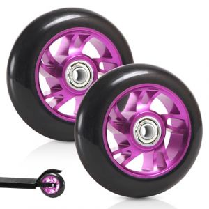 Roues De Rechange Pour Trottinette,2 Pi&egrave;ces 120mm,Scooter Replacement Wheels Avec ABEC-9 Roulements,Roues De Scooter Pour Voitures A Bascule,Longue Dur&eacute;e Vie,Compatible Avec Plupart Des Trottinettes (ShopHop Business, neuf)