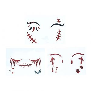 HAPINARY 3pièces Autocollants Temporaires Paillettes Halloween Pour Visage Et Yeux Fournitures De Mascarade Pour Effrayantes (Gan Gardner, neuf)