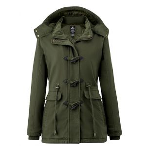 Wantdo Femme Manteau Hiver Chaud Veste Epaisse Manteau &agrave; Capuche en Fausse Fourrure Blouson Hiver Chaud Parka Hiver Chaude Multi-Poche Vert M (C'est&nbsp;la&nbsp;vie, neuf)