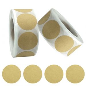 HCRXVV 25 mm-Etiquettes Autocollantes Ronde Kraft 1000pcs, Etiquette Pour Bocaux Epices,Etiquette Personnalisee Autocollante,Gommettes Rondes,&eacute;tiquette de Cuisson Vierge Stickers Personnalisable (SEANYI, neuf)