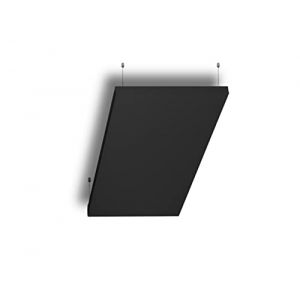 Panneau insonorisant R ROSTAGNO FIREPROOF 50x100x4 cm Marquage CE, finition en tissu. - Positionnement de suspension au plafond avec câbles réglables (NOIR) (ROSTAGNO, neuf)