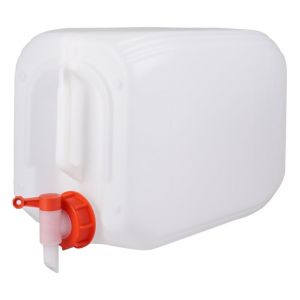 Jerrycanshop Jerrican en plastique 20 l avec robinet pour liquides dangereux, eau et aliments dangereux, Bidon UN – 20 l – Plastique (PEHD) – Sans BPA – Naturel (JerrycanshopNL, neuf)