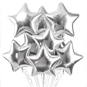 Ballon Étoile Argent 20 pcs, Baudruche en Forme d'étoile, Ballons de Fleuret, Ballon Helium Étoile pour Anniversaire, Mariage, Saint Valentin, Décoration de fête de Noël (WEIMEIYING, neuf)