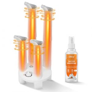 Olvy 4-en-1 Sèche-chaussures Électrique avec Désinfection UV – Sèche 2 Paires Simultanément – Chauffe-chaussures pour Chaussures de Ski, Gants & Plus – Spray Antibactérien Inclus (Olvy, neuf)