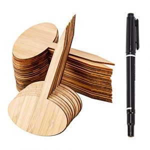 SAVITA 10x6cm 30pcs &Eacute;tiquettes De Plantes en Bois &Eacute;tiquettes De Jardin Ovales pour Plante en Pot Graines Fleurs Herbes L&eacute;gumes (iHision, neuf)